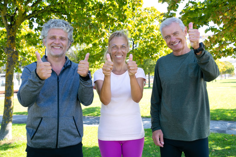 Cheerful Sporty Mature People Standing Together After Cheerful Sporty Mature People Standing Together After