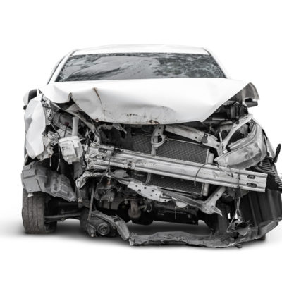 Front Side Of Crashed Car From Accident Front Side Of Crashed Car From Accident