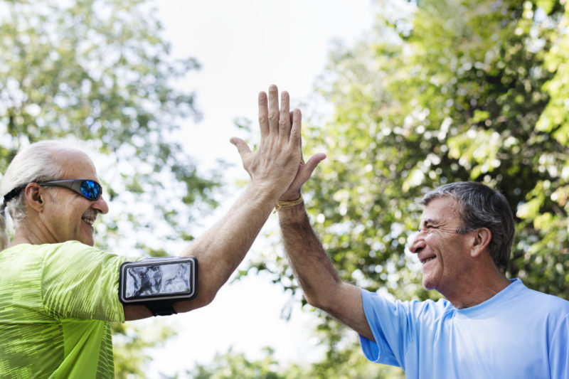 Senior Adults Giving A High Five Senior Adults Giving A High Five