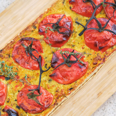 Tasty Pizza With Tomatoes And Fresh Thyme Tasty Pizza With Tomatoes And Fresh Thyme